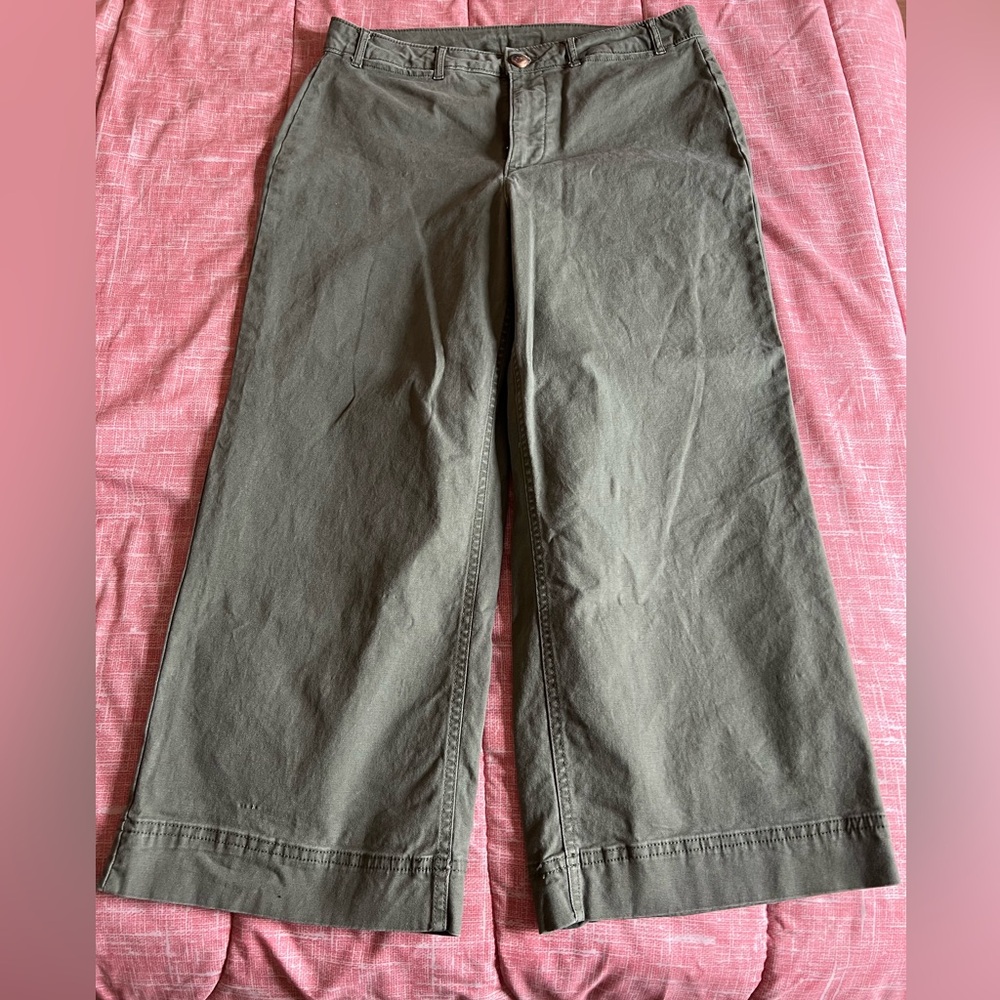 Old Navy Green Chinos Straight-Leg Cotton Blend